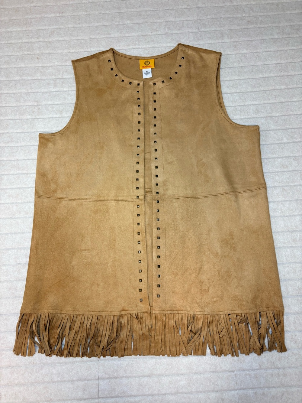 Ruby Rd. Light Tan Suede Open Vest
